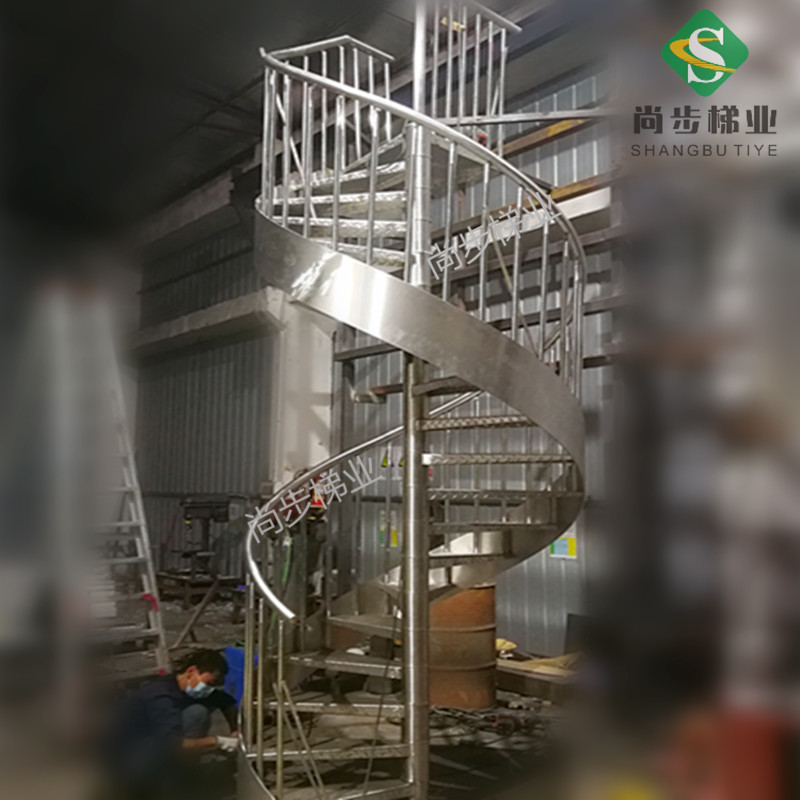 厂家定制生产防滑花纹板踏板不锈钢旋转楼梯设计制图生产按需定制
