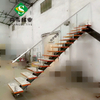 佛山尚步梯业定制生产玻璃护栏不锈钢扶手 复式楼阁楼 钢木楼梯