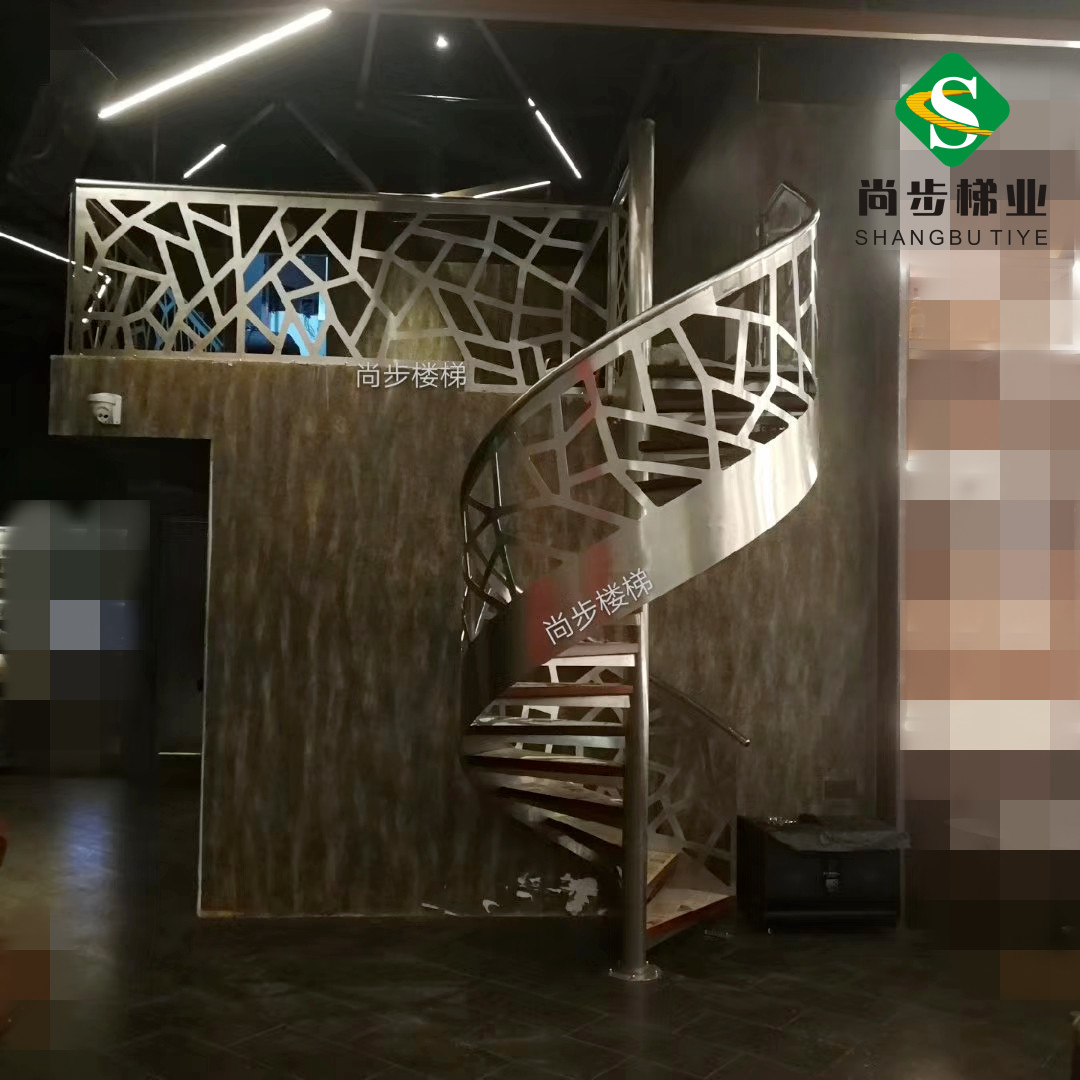 厂家定制生产防滑花纹板踏板不锈钢旋转楼梯设计制图生产按需定制