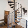 尚步梯业厂家定制生产室内中柱阁楼复式楼钢木旋转楼梯