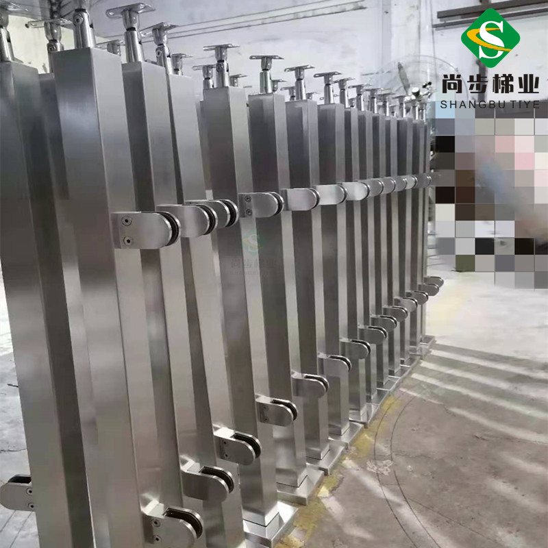 尚步梯业厂家定制生产304 316不锈钢立柱 护栏 扶手 楼梯