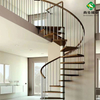 尚步梯业厂家定制生产室内中柱阁楼复式楼钢木旋转楼梯