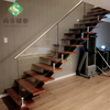 佛山尚步梯业定制生产玻璃护栏不锈钢扶手 复式楼阁楼 钢木楼梯