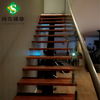 佛山尚步梯业定制生产玻璃护栏不锈钢扶手 复式楼阁楼 钢木楼梯